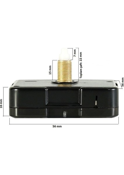 Saat Mekanizması, 22 mm Uzun Set Sessiz Duvar Saati Mekanizması Askılı 1 Adet