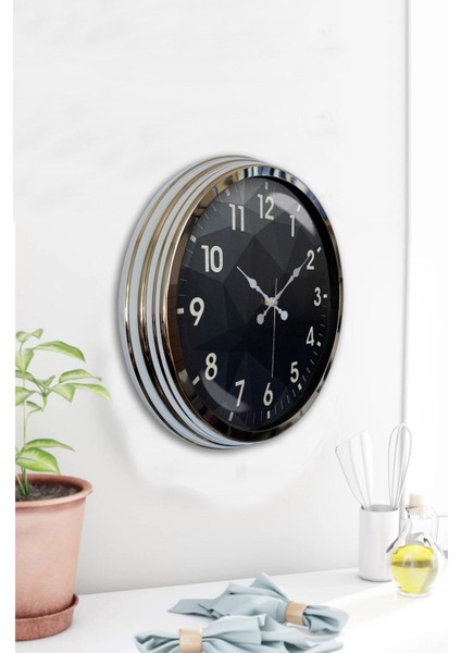 Modern 40 cm metal duvar saati, şık ve dekoratif eviniz için ideal seçenek