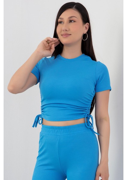 Yan Büzgülü Crop Ikili Takım 6775 fiyatları
