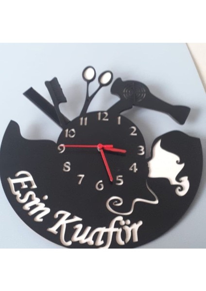 Şık Siyah Duvar Saati, Modern Tasarım, Ev ve Ofis Dekoru, Tek Ebat