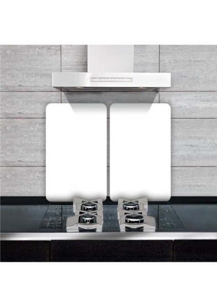 Cam Ocak Koruyucu ve Kesim Tablası Düz Beyaz (80CM x 52CM) 2 Parça, 5'li Ocaklar fiyatları