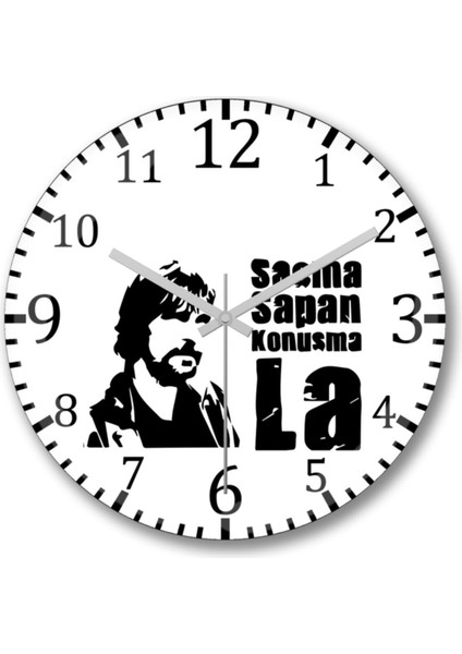 Şık bombeli cam duvar saati, modern ve estetik tasarım, 30x30, turuncu