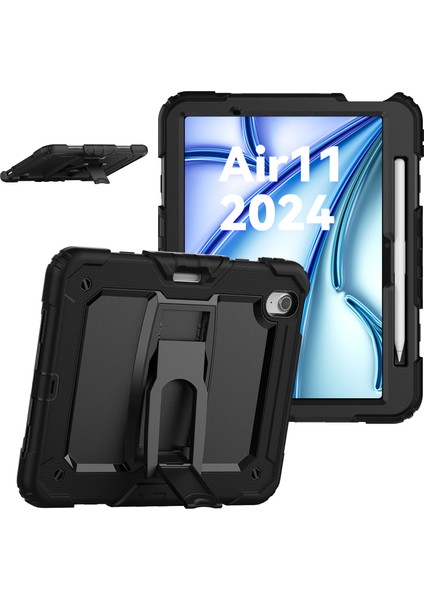 iPad Air 11 (2024) Pc Omuz Askılı Silikon Tablet Kılıfı (Yurt Dışından)