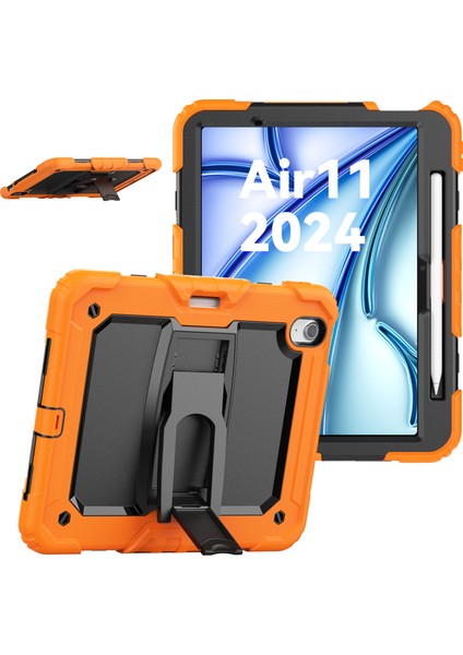 iPad Air 11 (2024) Pc Omuz Askılı Silikon Tablet Kılıfı (Yurt Dışından)
