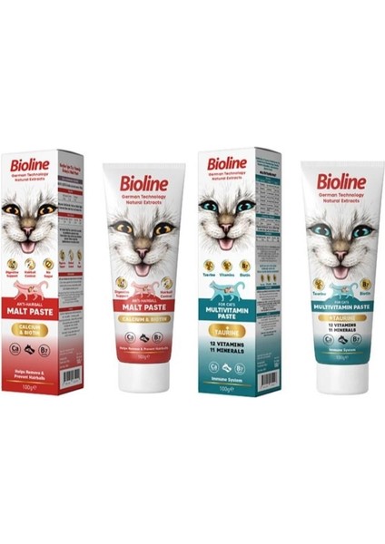 Bioline Malt Paste 100 G + Bioline Multivitamin 100 G - Petshopundan