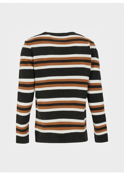 Bisiklet Yaka Basic Çizgili Çok Renkli Erkek Kazak F4WM-KZK 2827