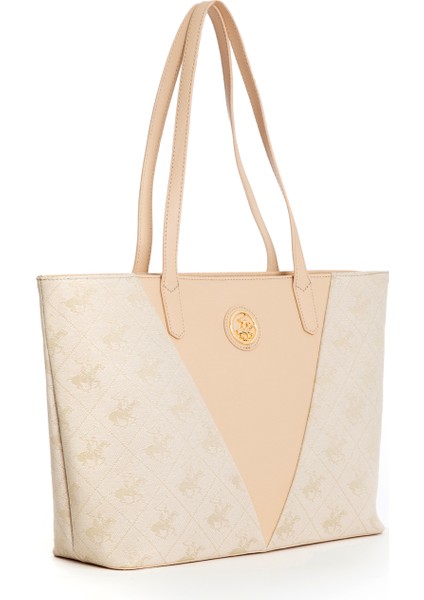 Bej Kadın 41X27X12 cm Kanvas Omuz Çantası 05BHPC8041 modelleri