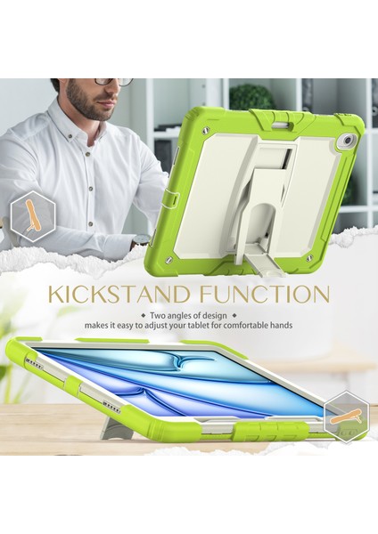 iPad Air 13 (2024) Pc Silikon Kalem Yuvası Omuz Askılı Kireç Tablet Kılıfı (Yurt Dışından) indirimleri