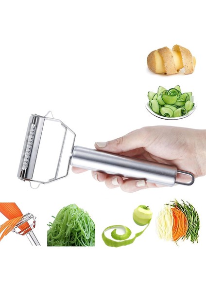 Profesyonel Paslanmaz Çelik Doğrayıcı Çift Fonksiyonlu Metal Pratik Kolay Jülyen Sebze Soyacağı modelleri