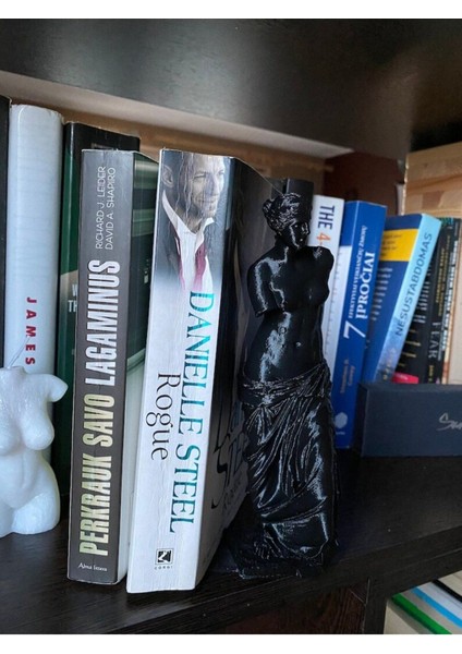 Venus De Milo Siyah Kitap Tutucu-Mimari Kitap Tutucu Büyük Boy-Antik Kitap Tutucu