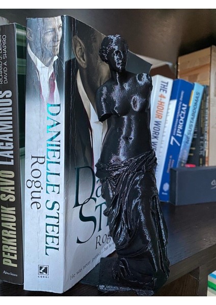 Venus De Milo Siyah Kitap Tutucu-Mimari Kitap Tutucu Büyük Boy-Antik Kitap Tutucu