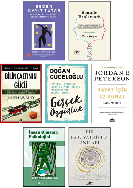 Beden Kayıt Tutar - Seninle Başlamadı - Bilinçaltının Gücü - Gerçek Özgürlük - Hayat İçin 12 Kural - İnsan Olmanın Psikolojisi - Bir Psikiyatristin Anıları 7 Kitap