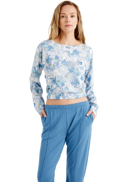 Kadın Sweatshirt 51628 - Baskılı modelleri