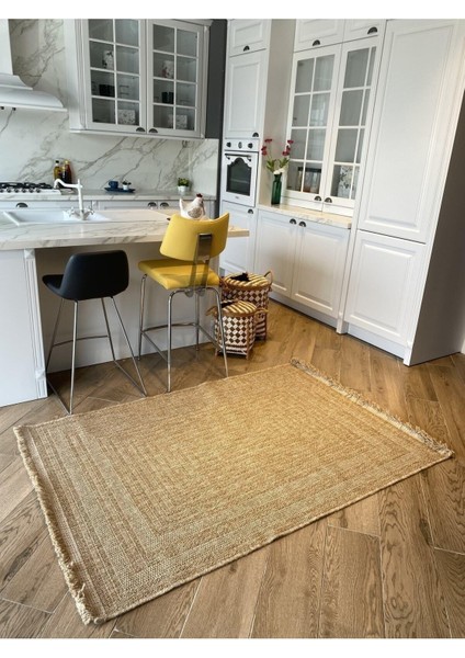 India 668 Bej Kolay Temizlenen Dekoratif Sisal Jüt Halı modelleri