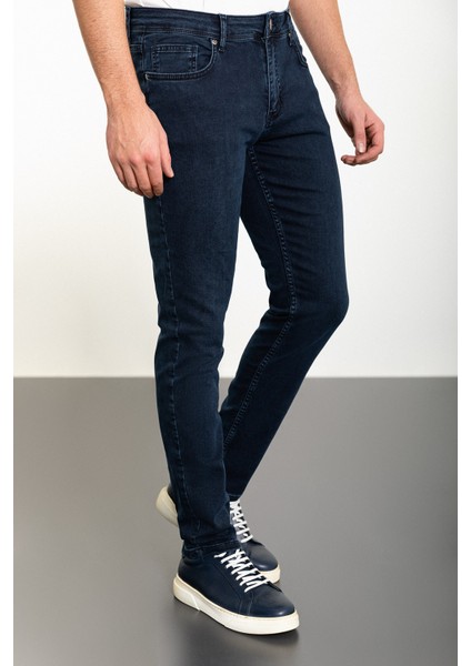 Düz Super Slim Fit Erkek Kot Pantolon