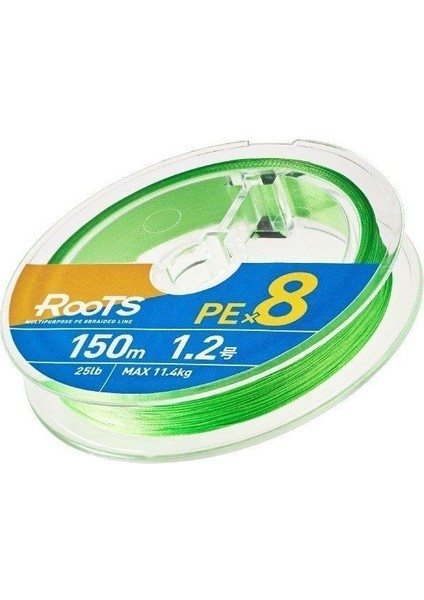 Gosen X8 Roots 1.0 Pe 150M 8 Örgü Spin Ip Misina 9.1kg Çeker A.yeşil