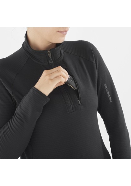 Essential Lightwarm Kadın Yarım Fermuar Polar - Siyah modelleri