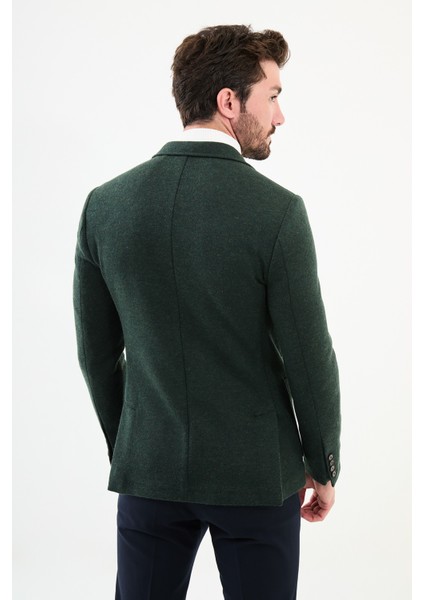 Düz Haki Slim Fit Torba Cep Mono Yaka Yün Erkek Ceket fırsatları