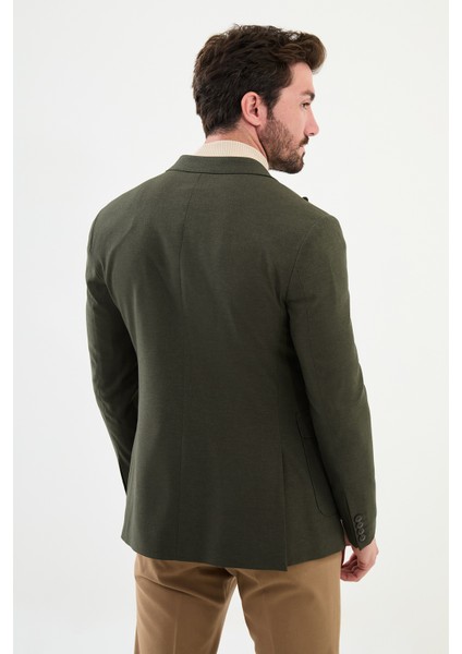 Düz Haki Slim Fit Torba Cep Geniş Yaka Punto Dikiş Erkek Ceket fırsatları