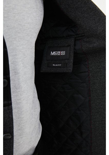 Ekoseli Siyah Slim Fit Torba Cep Yün Erkek Ceket indirimleri