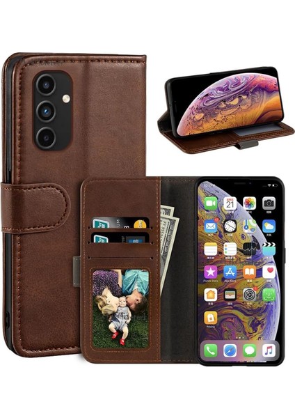 Samsung Galaxy S24 Fe Kılıf 360 Tam Kaplar Deri Dokulu Kapaklı Cüzdanlı Standlı Kartvizitli Kapak