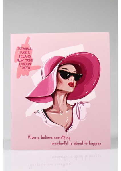 Pembe Şapkalı Ince Kare Defter