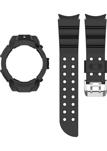 Samsung Galaxy Watch4 44MM Için Silikon Kayış + Saat Kılıfı (Yurt Dışından)