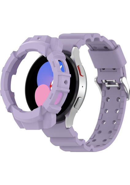 Samsung Galaxy Watch4 44MM Için Silikon Kayış + Saat Kılıfı (Yurt Dışından)