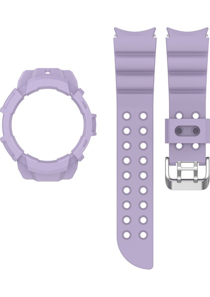 Samsung Galaxy Watch4 44MM Için Silikon Kayış + Saat Kılıfı (Yurt Dışından)