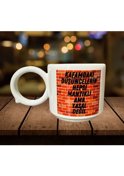 Seramik Bardak Duvar Yazılı
