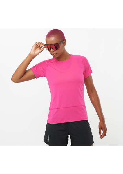 Cross Run Kadın Koşu Tişört - Pembe