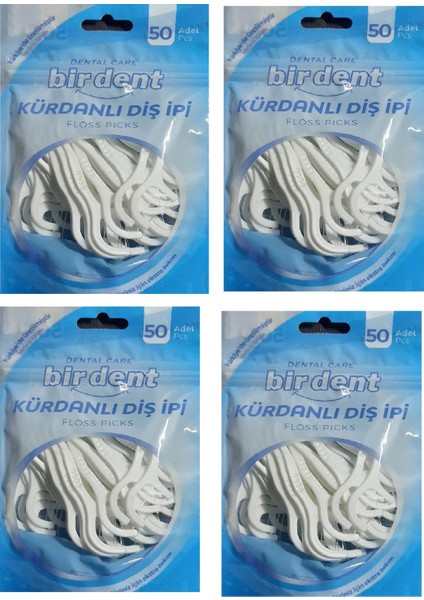 Birdent Kürdanlı Diş Ipi 50 Adet * 4 Paket