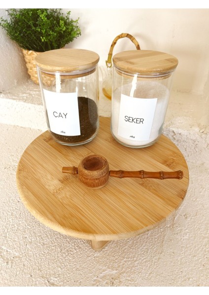 Bambu Ayaklı Yuvarlak Kesme ve Sunum Tahtası / Baharqt Altlığı fiyatları