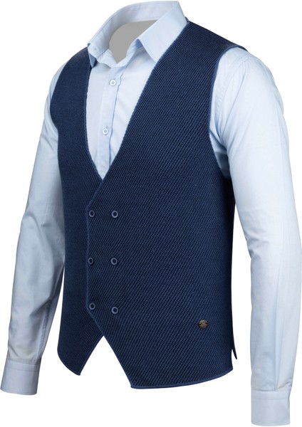 Erkek Düğmeli Spor / Regular Kalıp Triko Örme Kolsuz Yelek - 5013LS fırsatları