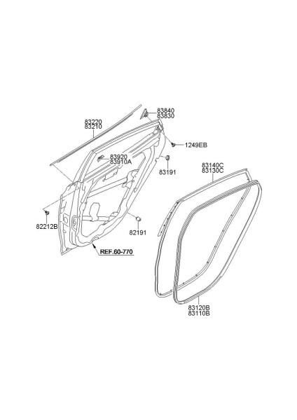 Kapı Çevre Fitili Elantra Arka 11-16 Sağ (Oem No: 83140-3X000)