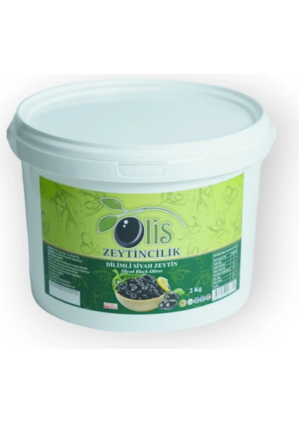 Dilimli Siyah Zeytin Süzme Ağırlık 2 kg Kova