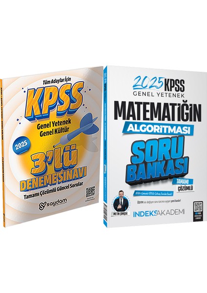 2025 KPSS Matematiğin Algoritması Soru Bankası - Saydam Yayınları 2025 KPSS 3lü Deneme Hediyeli