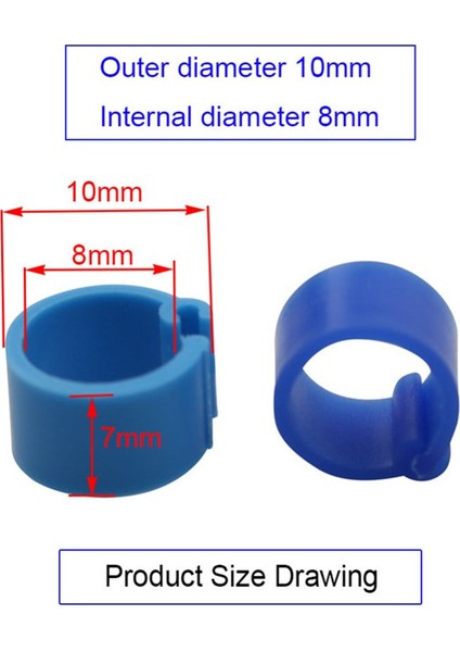 Koyu Mavi 100 Adet Tarzı Kuş Güvercin Ayak Halkası On Renk Iç Çap 8mm Hafif Ağırlık Hareket Özgürlüğü Kümes Kuşu Halka Kuş Taşıma Kolay Kurulum (Yurt Dışından) indirimleri