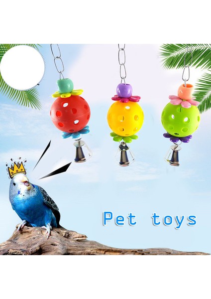 1 Adet Kırmızı Stil 1 Adet Papağan Oyuncakları Plastik Eğlenceli Evcil Kuş Papağan Tırmanma Isırma Çiğneme Asılı Salıncak Çan Top Kuş Etkileşimli Oyuncak Evcil Hayvan Malzemeleri (Yurt Dışından)