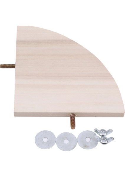 L 17X17CM Stili Fan Şekilli Kuş Papağan Ahşap Stand Raf Kuş Kafesi Aksesuarı Devekuşu Için Perçin Küçük Hayvan Sincap Hamster Standı Kurulu (Yurt Dışından)