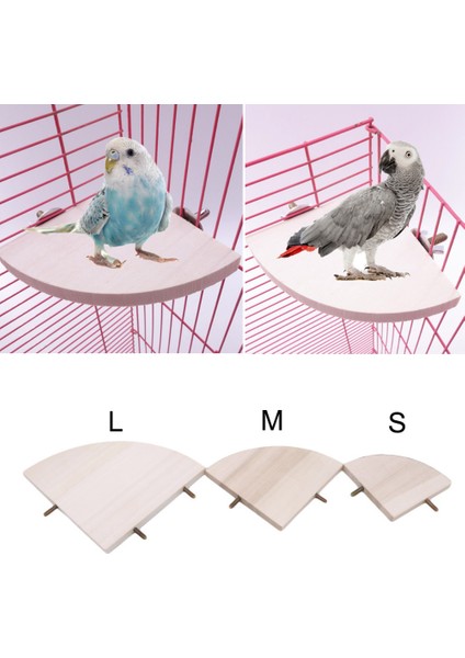 L 17X17CM Stili Fan Şekilli Kuş Papağan Ahşap Stand Raf Kuş Kafesi Aksesuarı Devekuşu Için Perçin Küçük Hayvan Sincap Hamster Standı Kurulu (Yurt Dışından) fiyatları