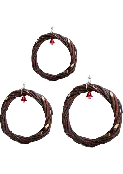 Çap 15CM Tarzı Kuşlar Papağanlar Için Tahtalar Platformlu Askı Kafesi Tırmanma Salıncağı Çiğneme Zili Oyuncak Evcil Hayvanlar Rattan Halka (Yurt Dışından) modelleri