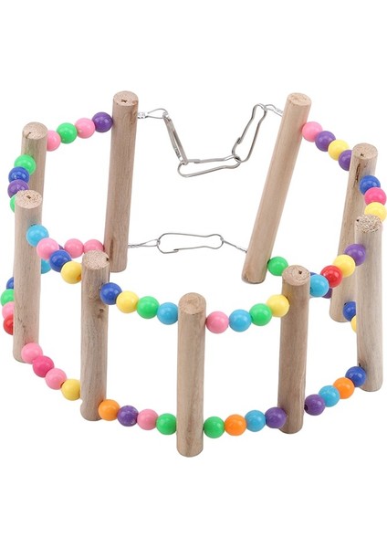 ÇANLAR-24CM Tarzı Muhabbet Kuşu Oyuncak Kuş Salıncağı Egzersiz Tırmanma Asma Merdiven Köprü Ahşap Gökkuşağı Evcil Muhabbet Kuşu Papağan Hamak Kuş Oyuncağı Çıngıraklar ile (Yurt Dışından)
