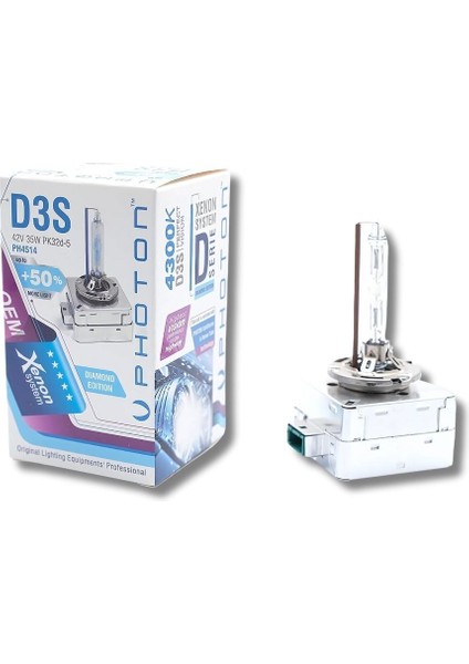 D3S 4300K Gün Işığı Xenon Ampül +%50 Fazla Işık