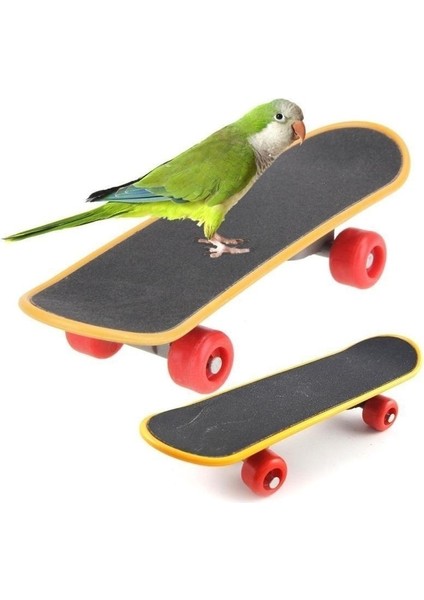 Sarı Stil Kuş Papağanı Zeka Oyuncağı Mini Eğitim Kaykay Muhabbet Kuşu Büyüme Oyuncağı (Yurt Dışından) fırsatları