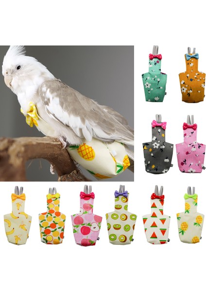 Ananas Tarzı S Beden Karikatür Meyve Desenli Papağan Bez Yıkanabilir Pamuk Uçuş Takımı Bez Kıyafet Papağan Muhabbet Kuşu Güvercin Orta Büyük Evcil Kuş (Yurt Dışından) modelleri