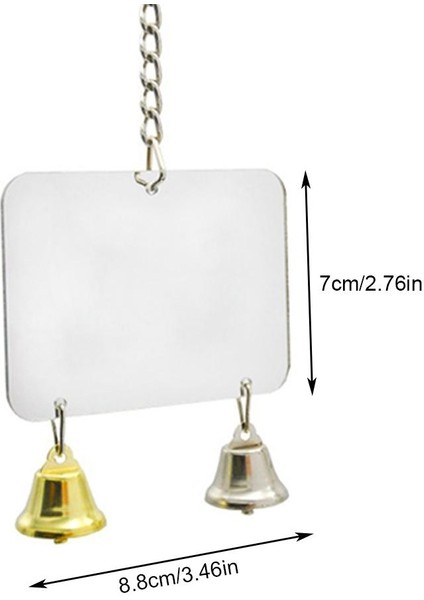 No.4 Tarzı 1 Adet Papağan Kuşu Muhabbet Kuşu Asılı Ayna Zil Oyuncağı Kafes Süsü Evcil Hayvan Malzemeleri (Yurt Dışından) fiyatları