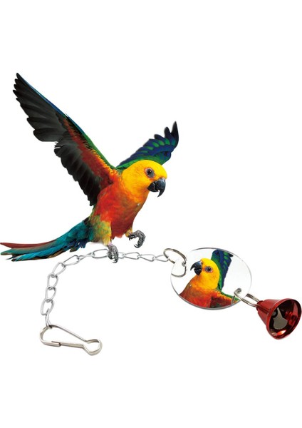 No.4 Tarzı 1 Adet Papağan Kuşu Muhabbet Kuşu Asılı Ayna Zil Oyuncağı Kafes Süsü Evcil Hayvan Malzemeleri (Yurt Dışından) modelleri