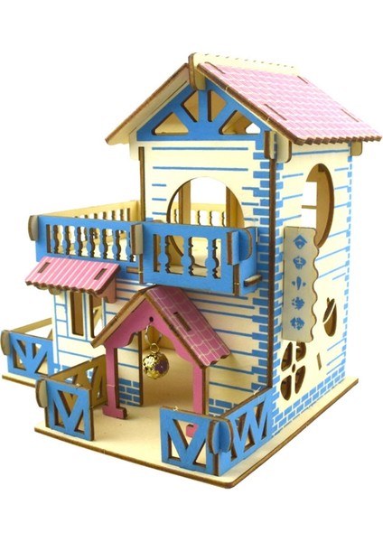 Bir Stil Hamster Gizleme Ahşap Kulübe Küçük Hayvan Aksesuarları Çift Katlı Villa Sıçan Oda Evi Kafes Egzersiz Oyuncak Merdivenli Tahta (Yurt Dışından)