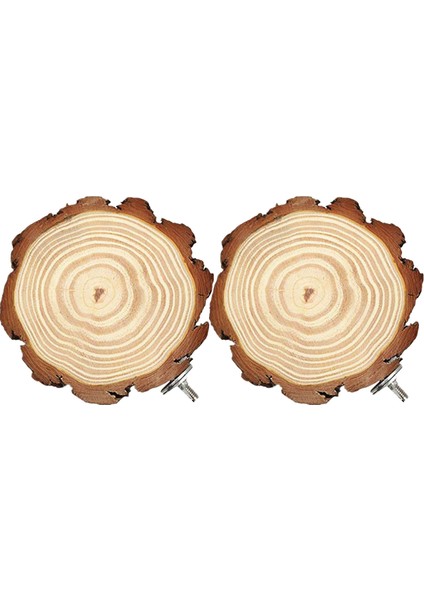 2 Adet Stil Muhabbet Kuşu Kafes Tahtası Platform Yuvarlak Ahşap Stand Sincap Kuşlar Zıplama Tahtası Harika (Yurt Dışından)